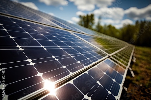solar panel absorbing sunlight to generate energy. Generative AI