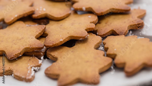 Fresh Homemade Gingerbread Cookies Ready for Christmas - generative ai