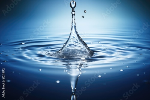 single droplet of water creating ripples in a body of water. Generative AI