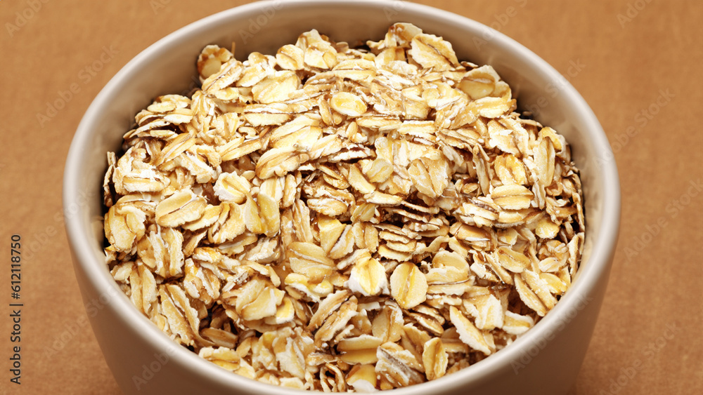 oat flakes in a bowl - generative ai oat flakes in a bowl - generative ai