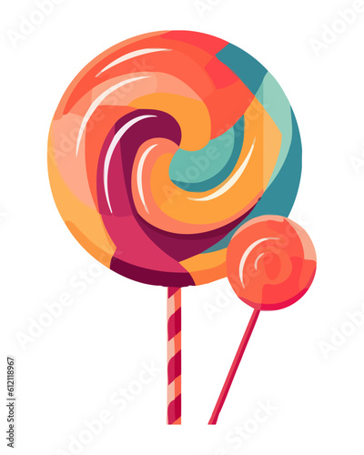 Spiraling candy in stick, sweet symbol fun