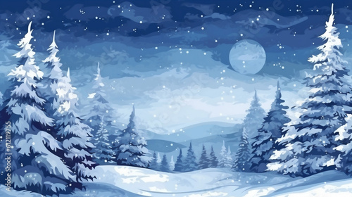 white year holiday fairy winter snow christmas tree new background sky fir. Generative AI. © SHOTPRIME STUDIO