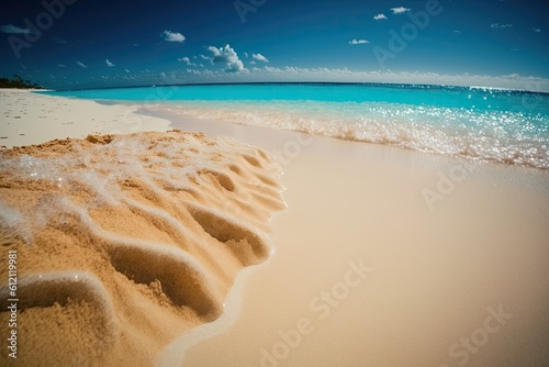 beach sand from the Caribbean Sea. Generative AI