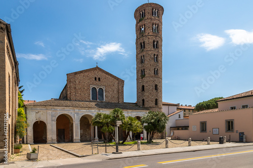 Landscape Exposure of the Basilica di Sat'Apollinare Nuovo from Via di Roma in Ravenna, Emilia-Romaga