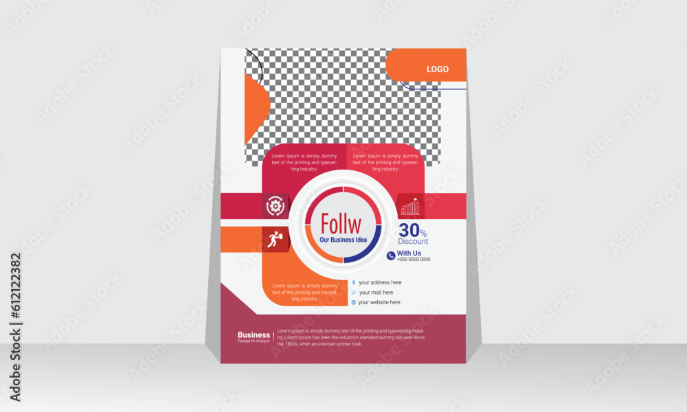 Fototapeta premium Infography Flyer Layout with Orange Color.