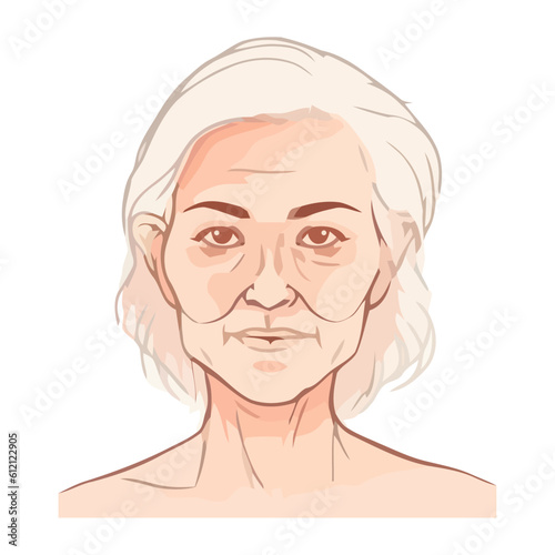 Old woman, looking at camera