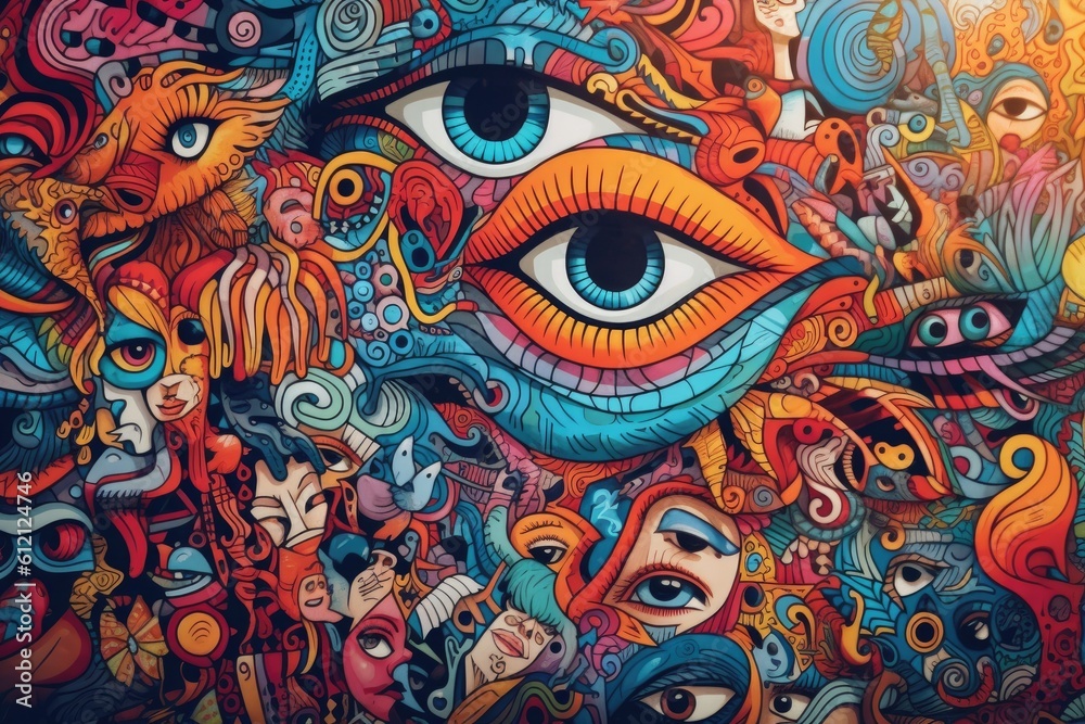 Colorful doodle art Generative AI Colorful doodle art Generative AI