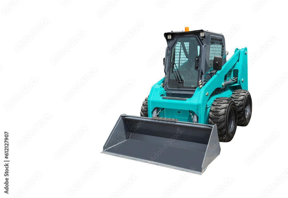 Fototapeta premium Skid steer loader isolated on a white background