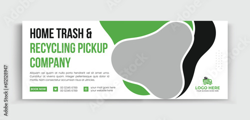 Junk Removal Timeline Web Banner Social Media Design Template. Removal poster, flyer. Creative and corporate cover design for ads, banner social media.