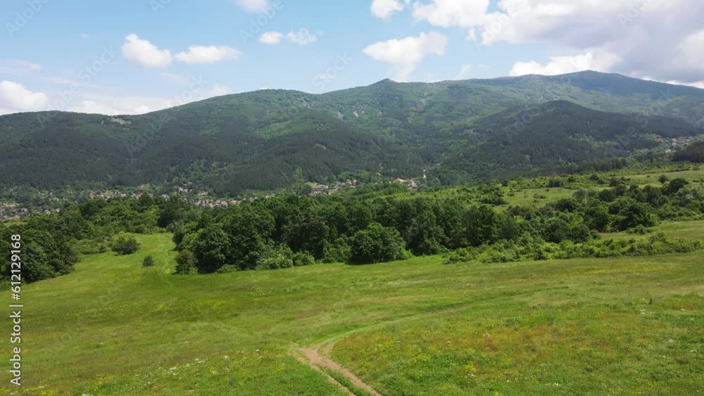 Amazing Aerial view of Vitosha Mountain near Village of Rudartsi, Pernik region, Bulgaria Amazing Aerial view of Vitosha Mountain near Village of Rudartsi, Pernik region, Bulgaria