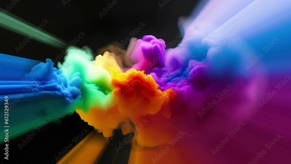 Abstract Motion Background with Vibrant Multi-Colored Swirls Waves and Rays