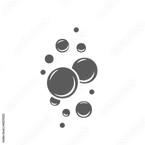 Soap bubbles glyph icon vector illustration. Stamp of laundry or cleaning soapy foam circles, big and small balls to clean dirty surface with water and soap, underwater air bubbles of round shape