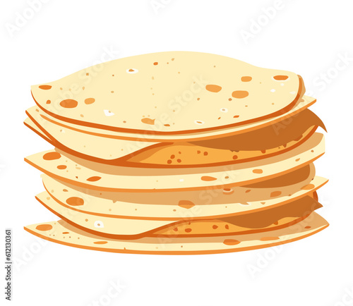 Stack of golden pita bread
