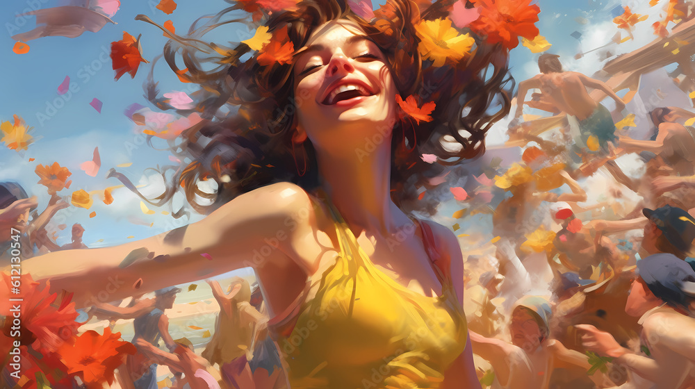 Young happy dancing woman Young happy dancing woman