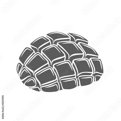 Mango cut into cubes glyph icon vector illustration. Stamp of half part of fresh fruit with sliced pulp, pieces and slices of ripe tropical mango for healthy diet, juicy organic food ingredient