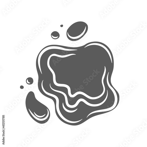 Soy sauce spot glyph icon vector illustration. Stamp of soybean splash for Japanese sushi, spilled teriyaki sauce drops and splatters on food, top view of gourmet oriental dark soya product in stain