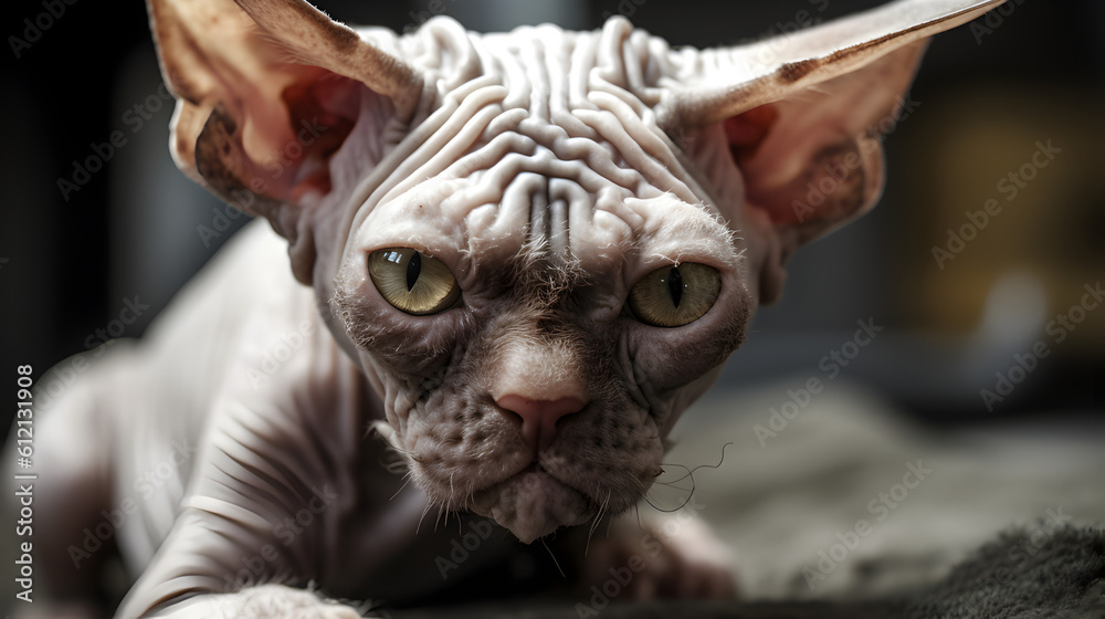 Sphynx cat, world's ugliest cat, Sphynx cat breed - Generative AI