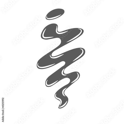 Sauce splash glyph icon vector illustration. Stamp of mayonnaise or ketchup blob, top view of tomato sauce swirls and stripe of zigzag shape, wave cream mayo smear for eating in salad or sandwich