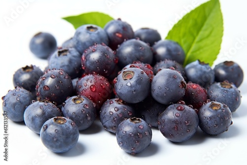 Appetizing tasty blueberries. The concept of proper nutrition and vitamins in the crop. AI generated, human enhanced.