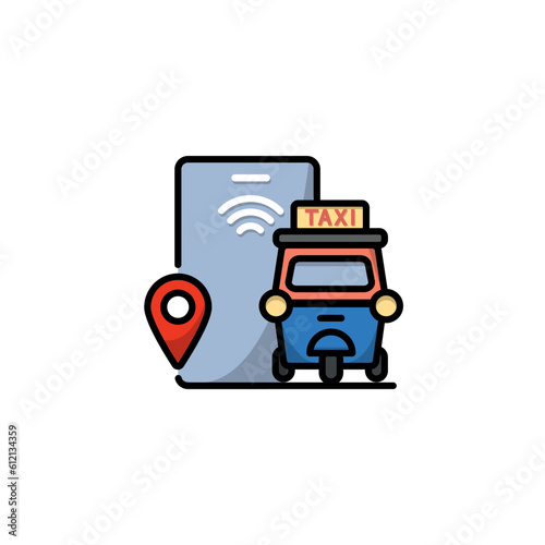 tuk tuk icon ,taxi flat icon for app web logo banner poster icon - SVG File