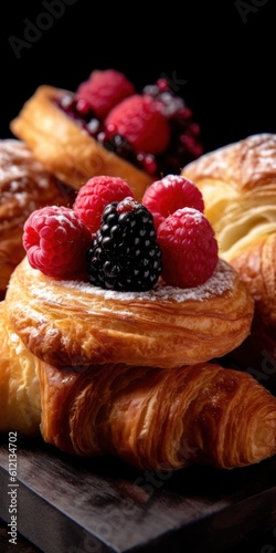 Viennoiserie with mix berry and pastry cream