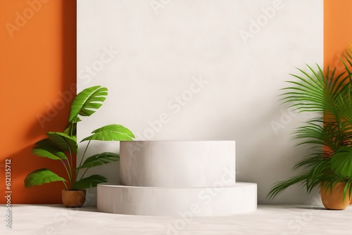 natural podium pedestal for product placement