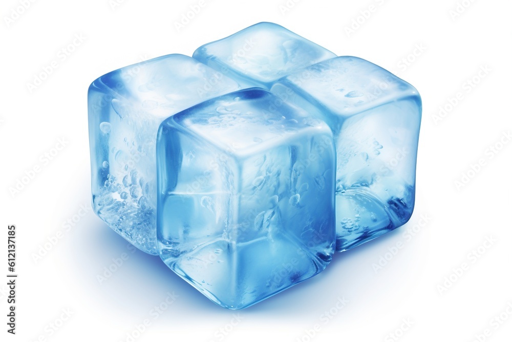 Obraz premium ice cubes isolated on white background. Generated by AI.