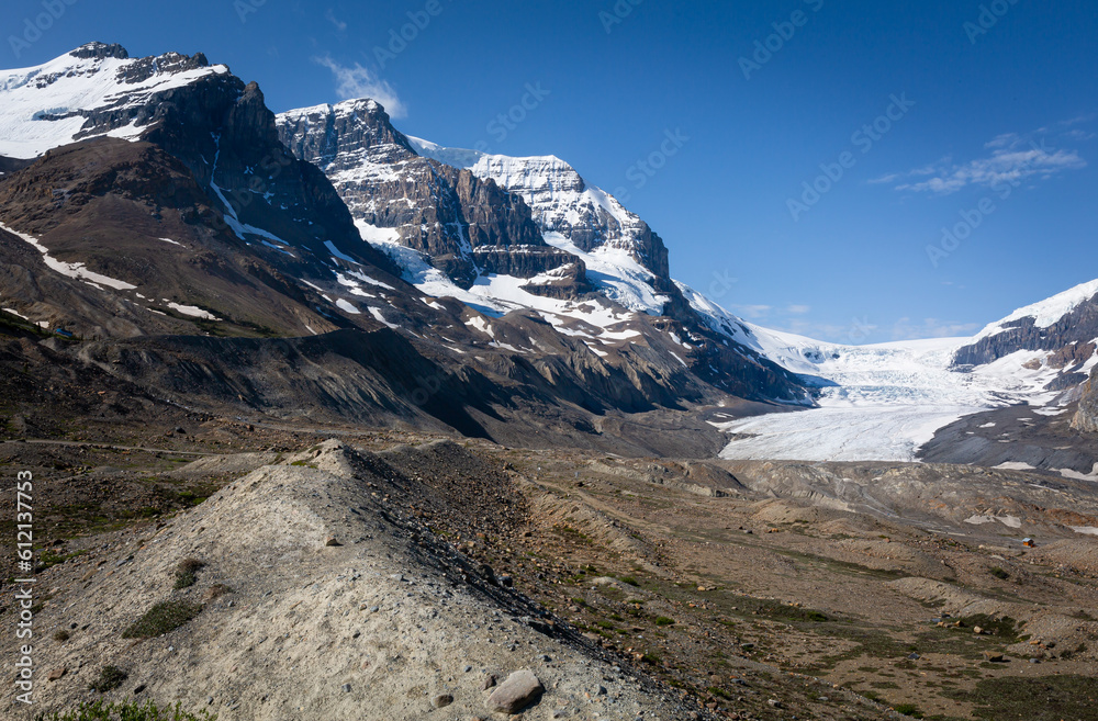 Athabasca glacier in the distance