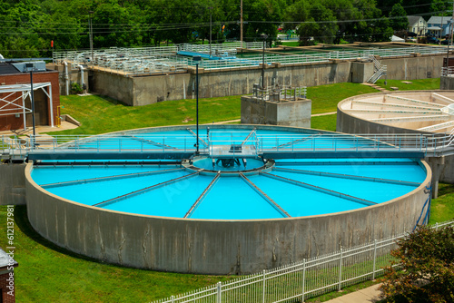 Water Treatment Plant Filtration Tank on a Sunny Day