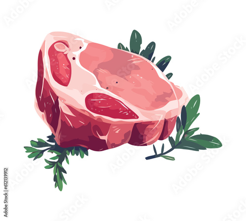 Freshly grilled pork chop, a gourmet meal