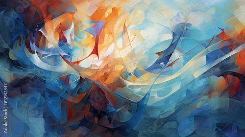 Abstract colorful art piece. Swirling colors illustration painting. Beautiful texture background.