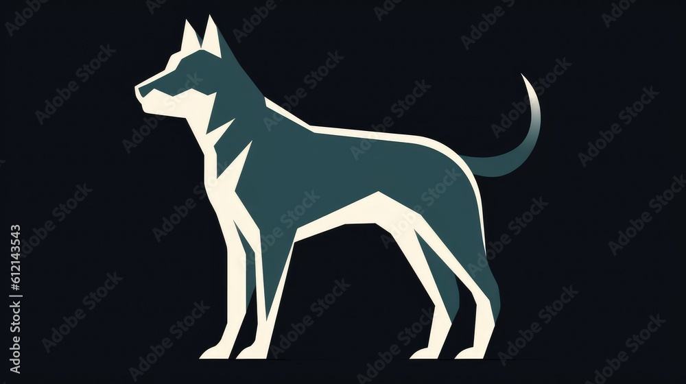 wolf black and white illustration vector logo