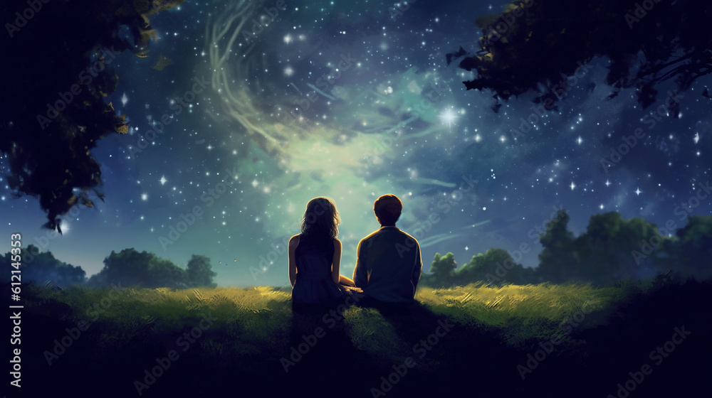 A couple sitting together in the grassy area A couple sitting together in the grassy area