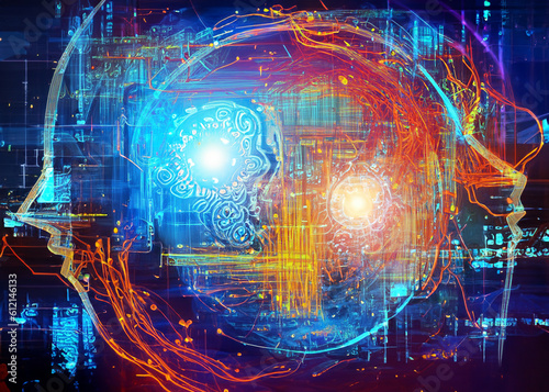 Abstract illustration of artificial intelligence brain