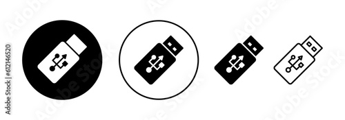 Usb icon vector for web and mobile app. Flash disk sign and symbol. flash drive sign.