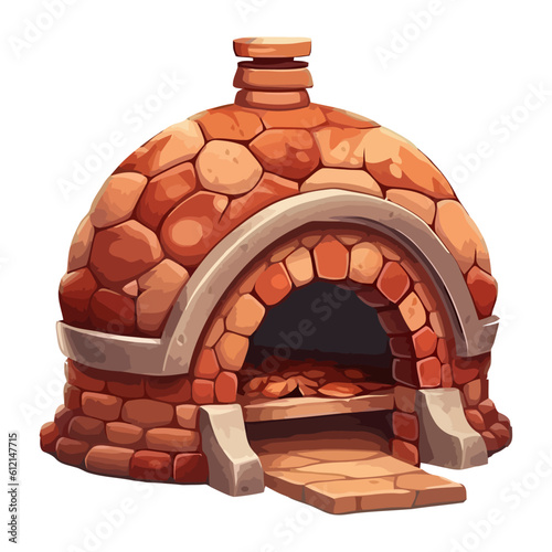 stone barbecue oven isolated on white background