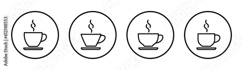 coffee cup icon set illustration. cup a coffee sign and symbol