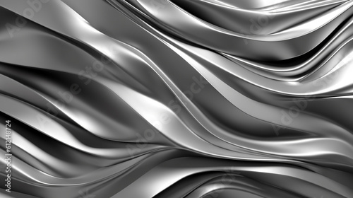Abstract silver wave background. Modern backdrop, screensaver. Generative AI