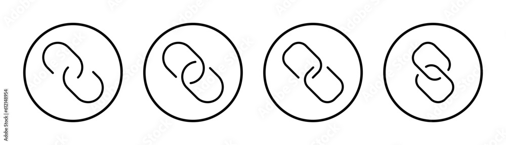 Link icon set illustration. Hyperlink chain sign and symbol Link icon set illustration. Hyperlink chain sign and symbol