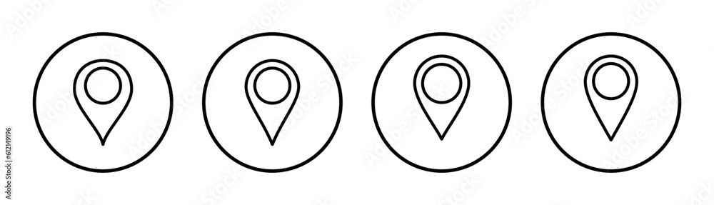 Pin icon set illustration. Location sign and symbol. destination icon. map pin Pin icon set illustration. Location sign and symbol. destination icon. map pin