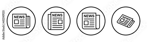 Newspaper icon set illustration. news paper sign and symbolign