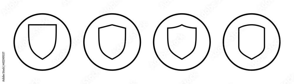 Shield icon set illustration. Protection icon. Security sign and symbol Shield icon set illustration. Protection icon. Security sign and symbol