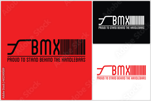BMX Letter Monogram Combination with Handlebar Logo Vector Design Inspiration