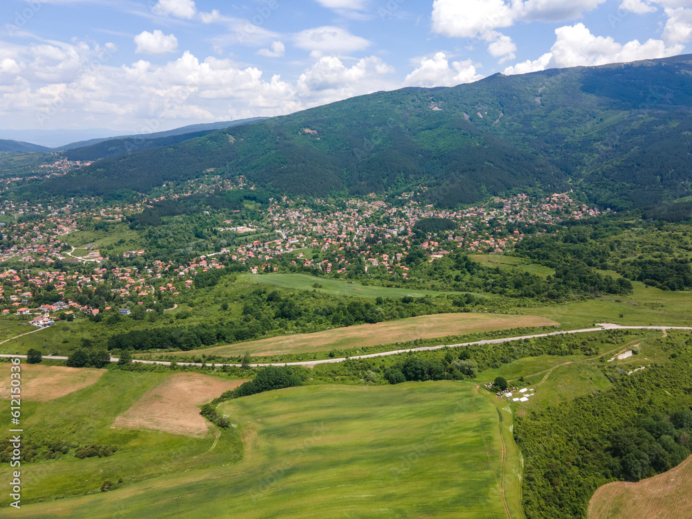 Aerial view of Vitosha Mountain near Village of Rudartsi, Bulgaria