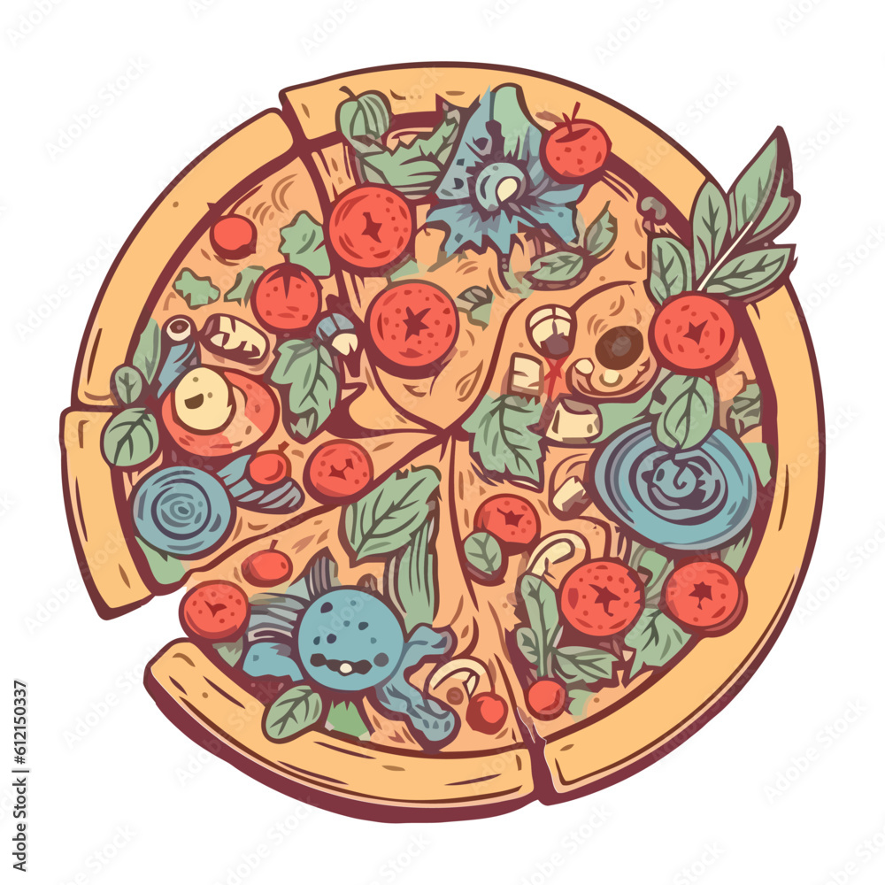 Freshly cooked pizza with mozzarella and salami Freshly cooked pizza with mozzarella and salami