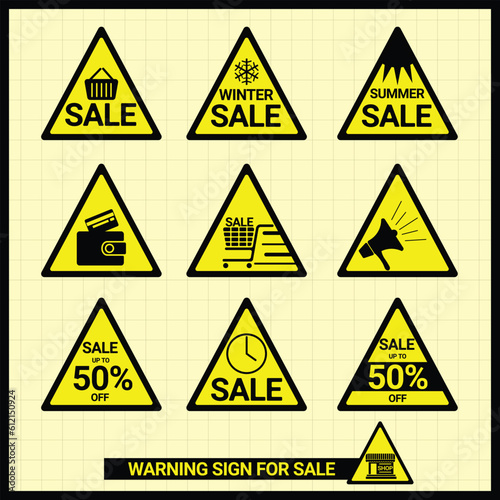 Sale label vector set For reminding buyers not to miss this product.