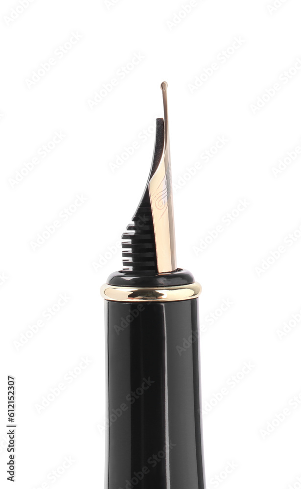 Stylish black fountain pen isolated on white Stylish black fountain pen isolated on white