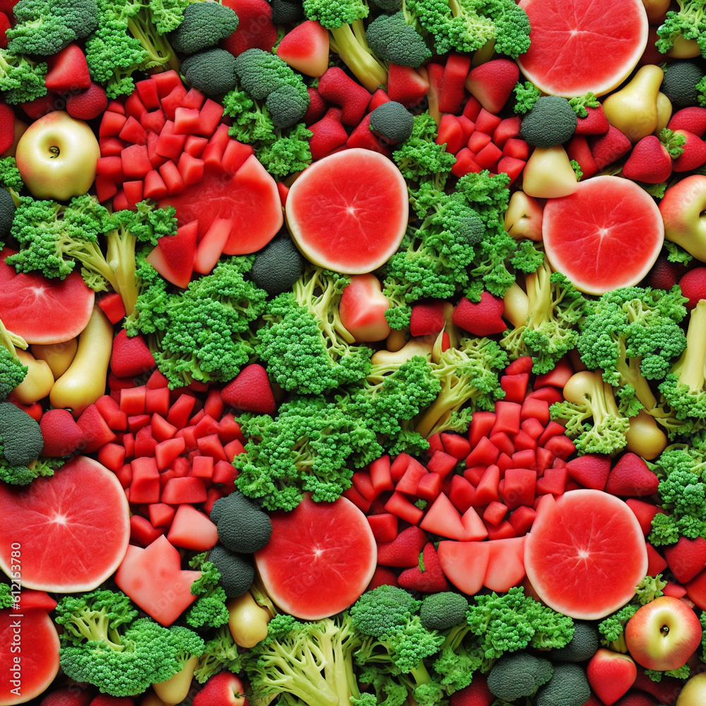Colorful Culinary Delights: Vibrant Fruits, Vegetables, and Juices in a Beautiful Food Background