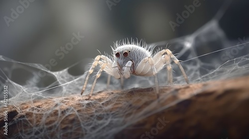 white spider on the ground