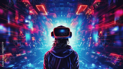 conceptual illustration of virtual reality cyber person